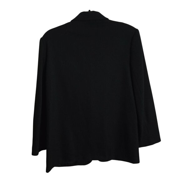 Sag Harbor Vintage Black 100% Pure Wool One Button Blazer Size 10 - Picture 2 of 5